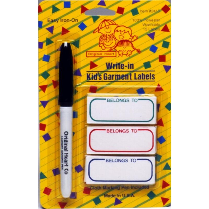Etiquetas termoadhesivas para prendas con marcador (1655)