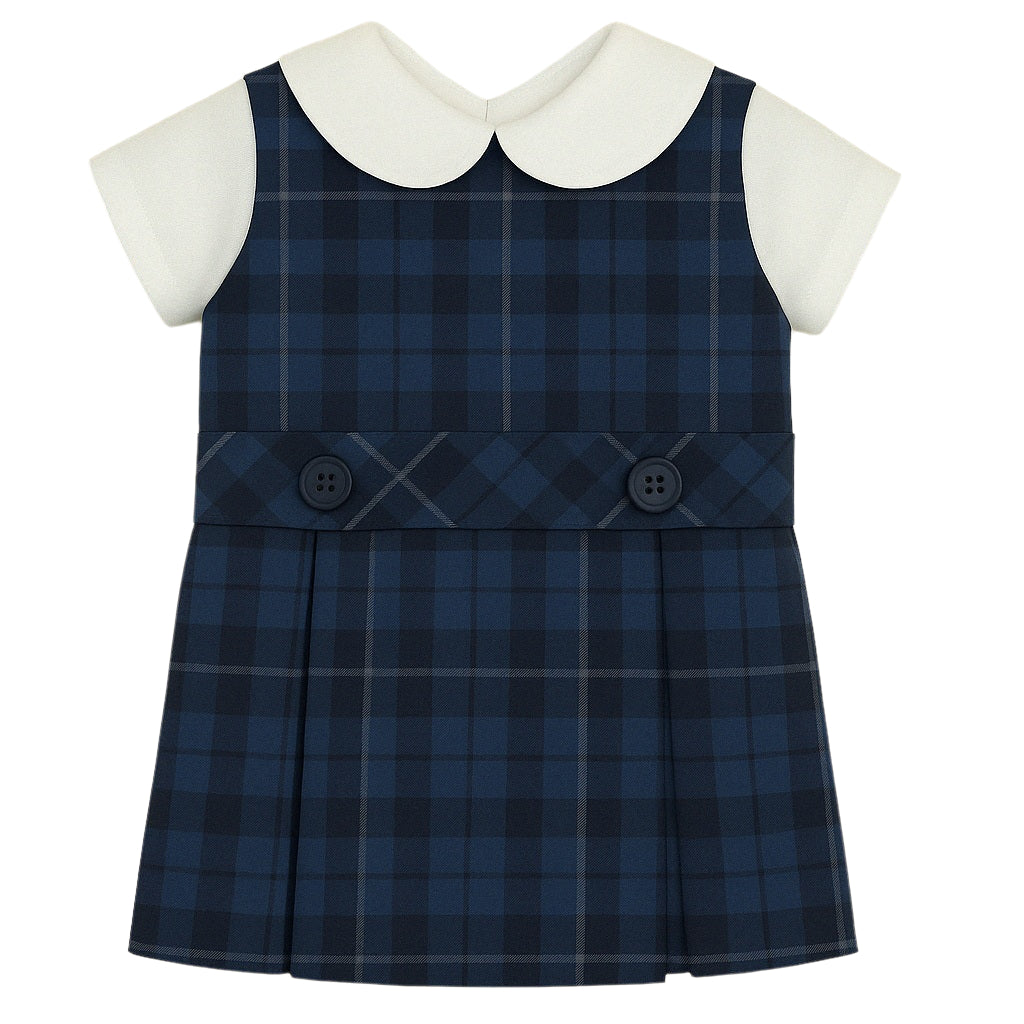 blue plaid uniform dress KANAH V-NECK TIERED MAXI DRESS - COBALT BLUE – CHIC LE FRIQUE