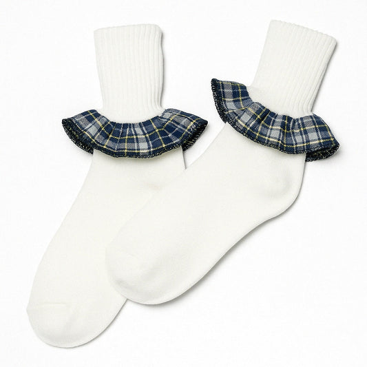 Socks Plaid Ruffle [1712]