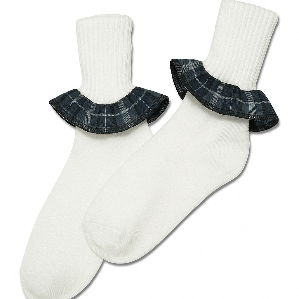 Socks Plaid Ruffle [1659]