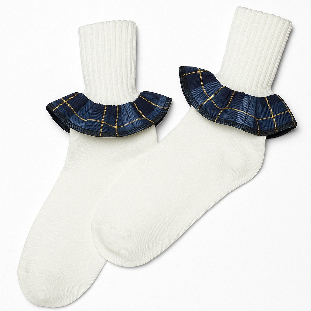 Socks Plaid Ruffle [1673]