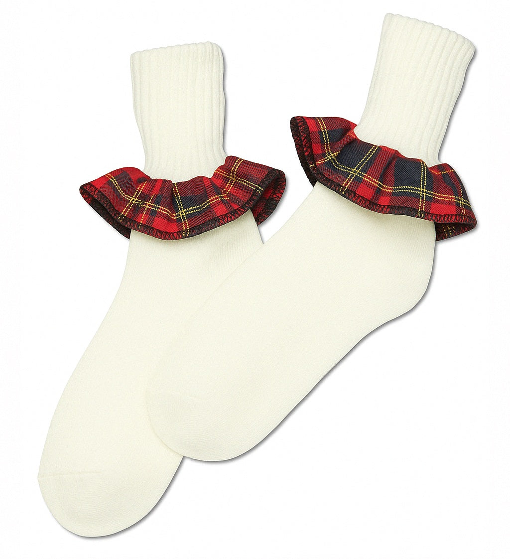 Socks Plaid Ruffle [1710]