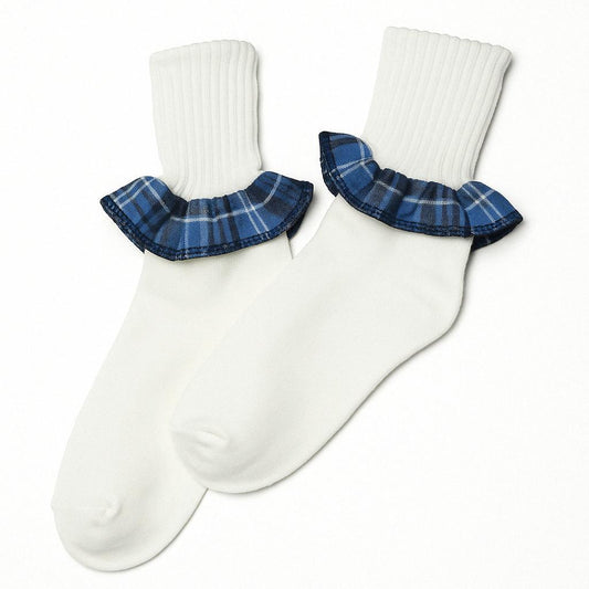 Socks Plaid Ruffle [1771]