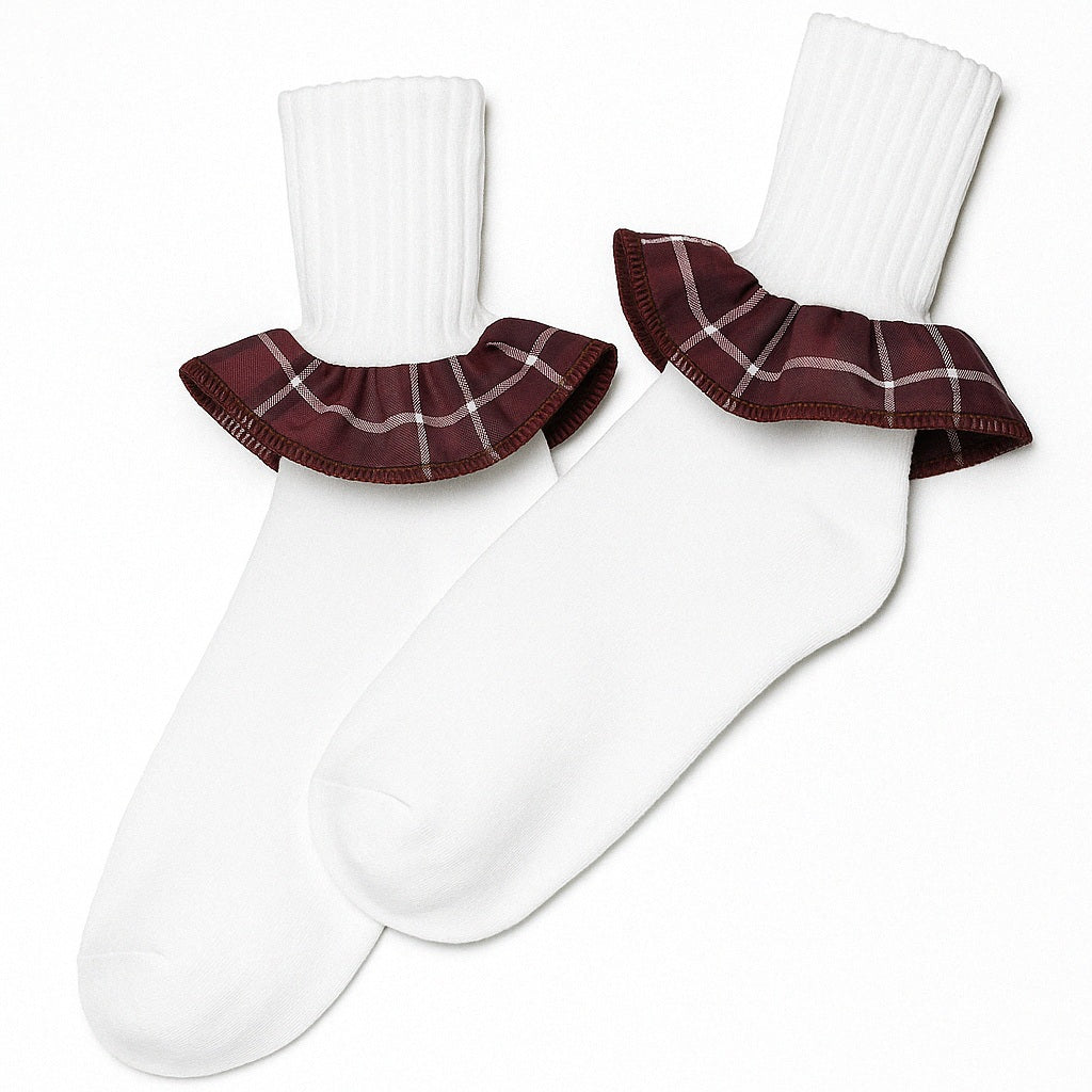 Socks Plaid Ruffle [1671]