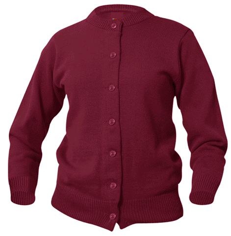 St. Philip's Catholic School - Girls Crewneck Cardigan Sweater