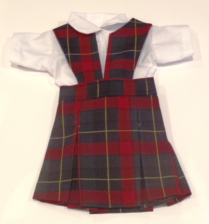 18 Inch Doll Jumper - Split Front with Peter Pan Blouse - Plaid #66