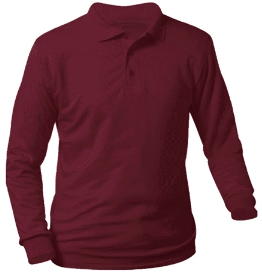 St. Philip's Catholic School - Unisex Interlock Knit Polo Shirt - Long Sleeve