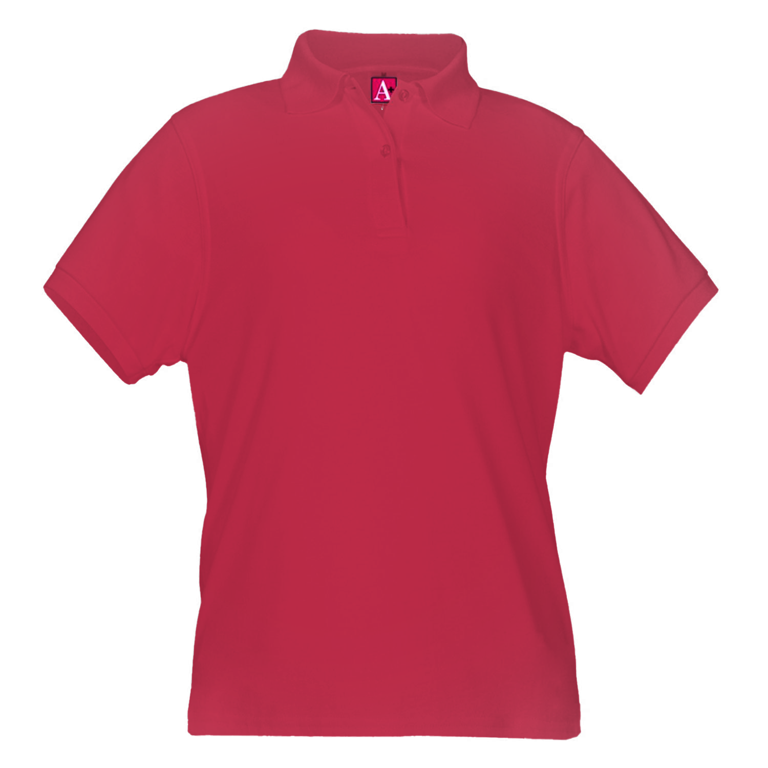 St. John the Baptist - Vermillion - Girls Fitted Interlock Knit Polo Shirt - Short Sleeve