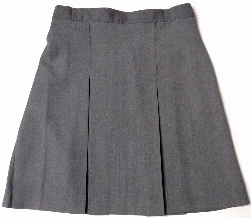 #1034/1954 Kick Pleat Skirt - Polyester/Wool - Grey