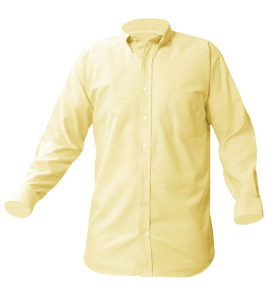 Girls Oxford Dress Shirt - Long Sleeve - Yellow