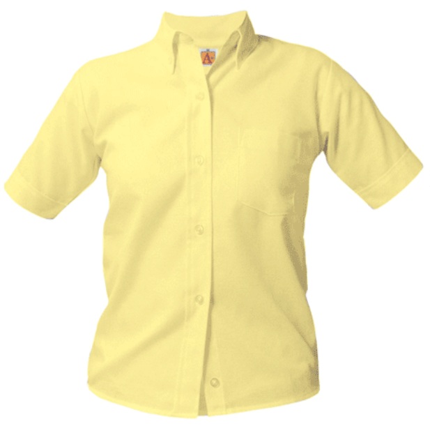 Girls Oxford Dress Shirt - Short Sleeve - Yellow