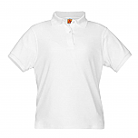 Girls Fitted Interlock Knit Polo Shirt - Short Sleeve