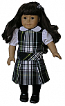 18 Inch Doll Jumper - Drop Waist with Peter Pan Blouse - Plaid #92