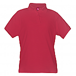 St. John the Baptist - Vermillion - Girls Fitted Interlock Knit Polo Shirt - Short Sleeve